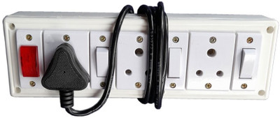 cromium Electric Board 6A With Indicator 3 Switch And 3  Socket Extension Boards(White, 1.5 m)