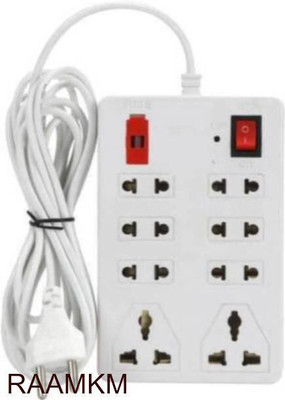 GLUCKLICH CDL_M_1018_Extension board 8 Socket Extension Boards 8  Socket Extension Boards(White, 2.5 m)