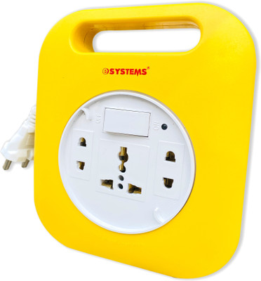 eSYSTEMS 6 Amp Multi Plug Extension Cord (4.5 Meter) Wire & Universal Socket s 3  Socket Extension Boards(Yellow, 4.5 m)