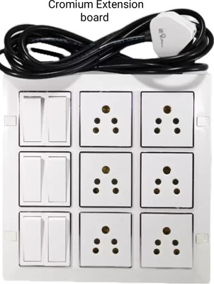 cromium 18 modular series 6  Socket Extension Boards(White, 3 m)