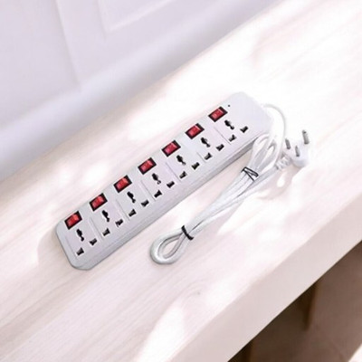 D-DEVOX 7 shoket plus 7 Switch 6AMP Capacity(White) 7 Socket Extension Boards 7  Socket Extension Boards(White, Red, 3.6 m)