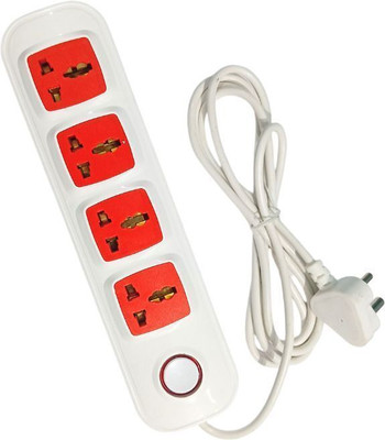 ELOSME POWER STRIP 10 AMP 1 MASTER SWITCH WITH INDICATOR 4  Socket Extension Boards(White, 2.2 m)