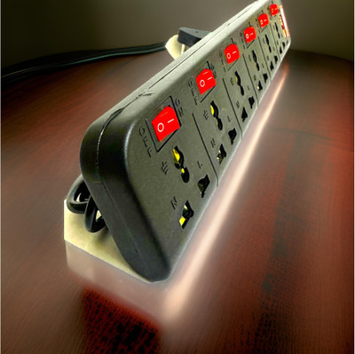 TECHTON 6 Way Extension Board WIR670 6  Socket Extension Boards(Black, 3 m)