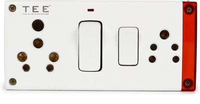 The Elite Electrotek Double Switch Combined Extension Box 2 in 1 Power Socket with Switch Suitable 2  Socket Extension Boards(White, 0 m)