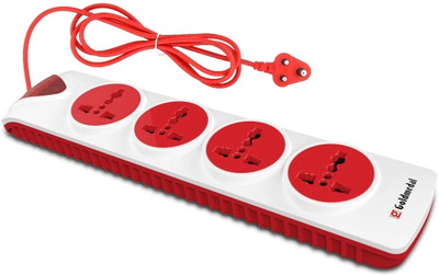 Goldmedal Plugged-In 4x1 4  Socket Extension Boards(White, Red, 2 m)