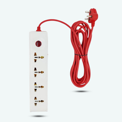 FADMAN 4-Socket Surge Protector Universal Socket with 16.4Ft (5-Meter) 4  Socket Extension Boards(Multicolor, 5 m)