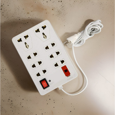 TOOLART 8 SOCKET 2 SWITCHES EXTENSION CORD/ EXTENSION BOARDTU 8  Socket Extension Boards(White, 2.5 m)
