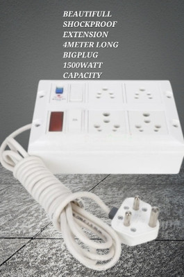 BAHUL Multioutlet extension board BIG PLUG 4  Socket Extension Boards(White, 4 m)