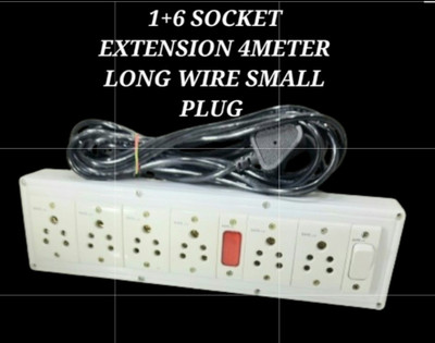 BAHUL SMALL PLUG EXTENSION 1000WATT CAPACITY WITH 6 SOCKETS 6  Socket Extension Boards(White, 4 m)