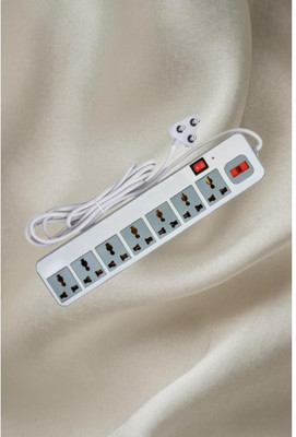 Toriyox 7-Socket Surge Protector Power with Heavy-duty cord 7  Socket Extension Boards(White, 4 m)