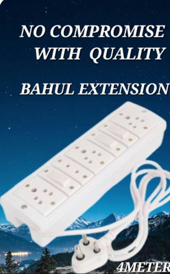 BAHUL 3+3SOCKET +TWO PIN SOCKET EXTENSION BOARD SHOCKPROOF 4  Socket Extension Boards(White, 4 m)