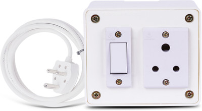 JELECTRICALS Classic Premium Heavy Duty Extension With 3 Core Wire & 6AMP Plug 1  Socket Extension Boards(White, 3 m)