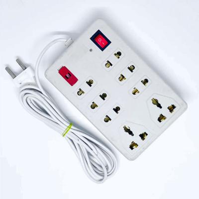 ENORMOUS Portable 8+1 Extension Board With 2 Meter Long Cable And 8 Sockets. 8  Socket Extension Boards(White, 2 m)