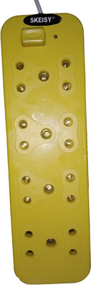 Skeisy YELLOW EXTENSION CORD 8 SOCKET 1 POUESH BUTTON POWER REQUAIRMENT 240 AND 6AMP 8  Socket Extension Boards(Yellow, 3.5 m)