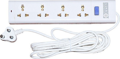 USHA Multipurpose Power Strip White Color 4 Meter Wire Length 4 + 1 Socket |Pack of 1 4 Socket Extension Boards(White, 4 m) USHA Multipurpose Power Strip White Color 4 Meter Wire Length 4 + 1 Socket |Pack of 1 4 Socket Extension Boards(White, 4 m)