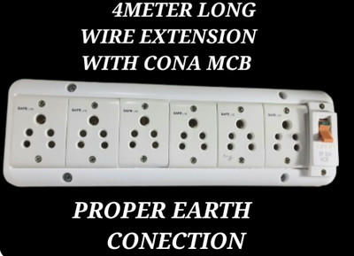 BAHUL MCB+6SOCKET MULTIOUTLET EXTENSION 6  Socket Extension Boards(White, 4 m)