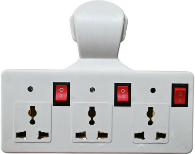 Digiway 3+3 Universal Multiplug Extension Board with Individual Switches & LED Indicators 3 Socket Extension Boards(Beige)
