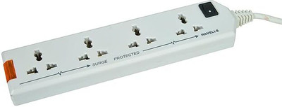 HAVELLS 6A Four-Way 4  Socket Extension Boards(White, 1.5 m)