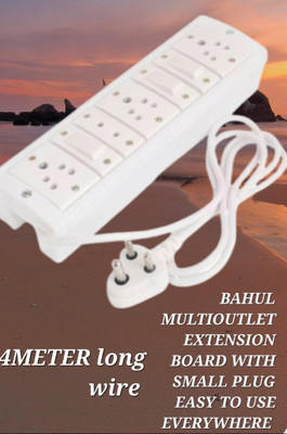 BAHUL SHOCKPROOF PVC EXTENSION 3+3+TWO PIN 3  Socket Extension Boards(White, 4 m)