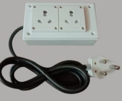 BAHUL Small plug 4 METER LONG WIRE EXTENSION. 1000WATT CAPACITY 2  Socket Extension Boards(White, 4 m)