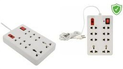 TOOLART xv10_8+1 Extension Board with 2m Long Wire & Universal Fit 8 Socket (white,2m) 8  Socket Extension Boards(Beige, 2.5 m)