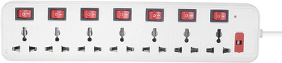 GLUCKLICH amor 7 SOCKET PLUS SWITCH 3MTR WIRE 7  Socket Extension Boards(White, 0 m)