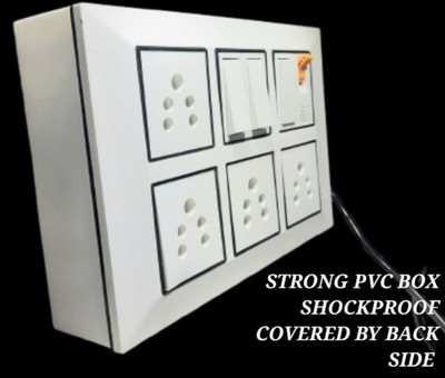 BAHUL SMALL PLUG EXTENSION WITH CONA SWITCHES &CONA MCB 4  Socket Extension Boards(White, Silver, 4 m)