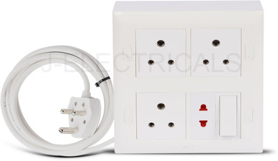 Cordnet Premium Modular Extension Board With 3 Core Wire 4  Socket Extension Boards(White, 5 m)
