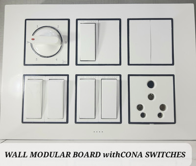 BAHUL Wall MODULAR BOARD with CONA SWITCHES 1  Socket Extension Boards(White, 0 m)