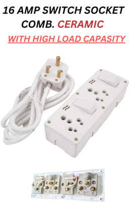 GOVERDHAN 16+16 COMB BOX 2+2 2  Socket Extension Boards(White, 2 m)