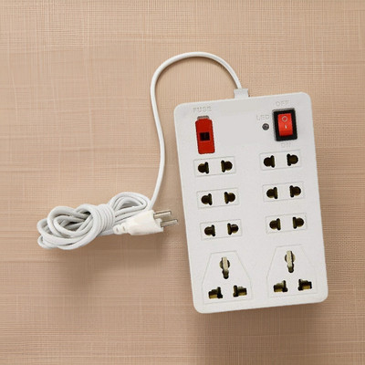 GLUCKLICH 2 Pin Extension Board Flex Box 2.5 Meter Power Cable 8 Socket kw140 8  Socket Extension Boards(White, 2.5 m)