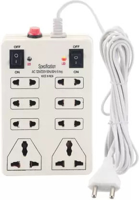 Eels Eels One Plush Eight Extension Board 8 Socket Extension Boards (White) 8  Socket Extension Boards(White, 2.5 m)