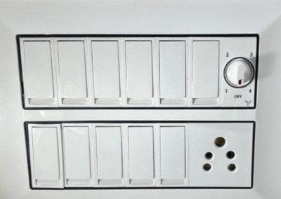 BAHUL Modular wall surface electric board covered from back side 1  Socket Extension Boards(White, 0 m)