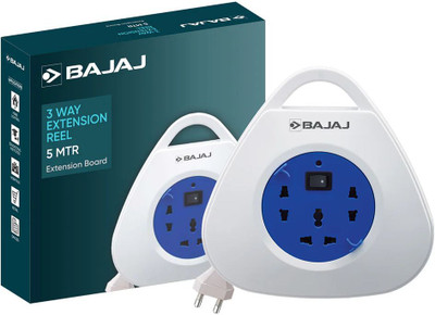 BAJAJ 3 WAY Extension Reel - 5 mtr cable (011003) 3  Socket Extension Boards(Blue, 5 m)