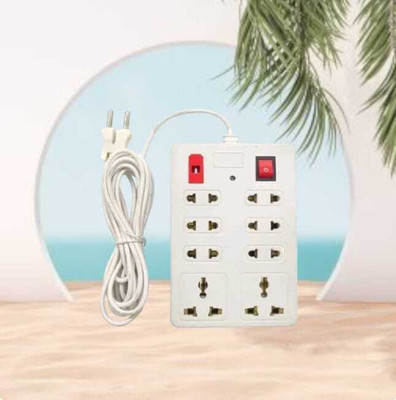 Alpha groups Alpha Groups (8+1) extension cord bord 8  Socket Extension Boards(White, 2.5 m)
