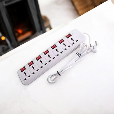 D-DEVOX 7 shoket plus 7 Switch 6AMP Capacity(White) 7 Socket Extension Boards 7  Socket Extension Boards(White, Red, 3.6 m)