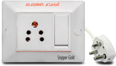 Elegant Casa Extension Board 6Amp Indian Socket With Individual Switch 8 Meter Wire 1  Socket Extension Boards(White, 8 m)
