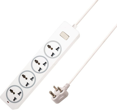 EMBox 10A Extension Board with Master Switch-Multi Plug Socket 4  Socket Extension Boards(White, 3 m)