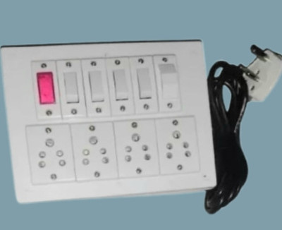 BAHUL Multioutlet board with FUSE PROTECTION 4+4 4  Socket Extension Boards(White, 4 m)