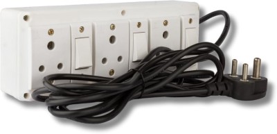 JELECTRICALS 3 Socket and 3 switch Extension Board 3  Socket Extension Boards(White, 2 m)