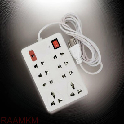 RAAMKM CD_L_1071_Extension board 8 Socket Extension Boards 8  Socket Extension Boards(White, 2.5 m)