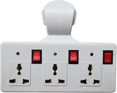 SKYBUCKET +3 Multi-plug with Switch Indicator Three Pin Plug 3 Socket Extension Boards 3  Socket Extension Boards(Multicolor, 0 m)