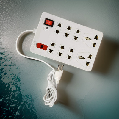 TOOLART Universal Socket and 1 Switch Power Extension Board fc84 8  Socket Extension Boards(White, 2.5 m)