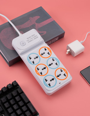 XBEY 6 Out Surge Protector with Master Switch, Spike Guard/Extension Board 1  Socket Extension Boards(White, 2 m)