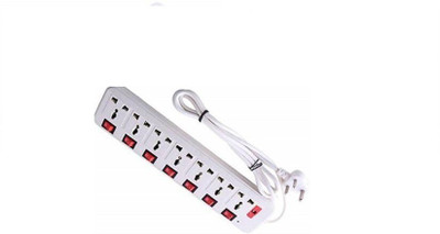 Saubhagye 3METER 7SOCKET WITH 7 SWITCH UPTO 6AMP CAPACITY EXTENSION BOARD 7  Socket Extension Boards(White, Red, 3 m)