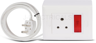 JELECTRICALS Premium Modular Extension Board With 3 Core Wire 1  Socket Extension Boards(White, 2 m)