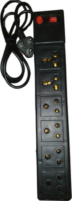 Poornima Enterprises Poornima Enterprises™ 6-Socket Extension Box with Single Main Switch 6  Socket Extension Boards(Black, 2 m)