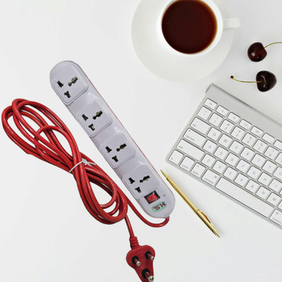HS Extention Extention board AAA01 4  Socket Extension Boards(White, 2.5 m)