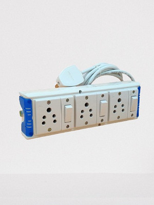 INDRICO Extension Board with Individual 6 Way (Rating 1200W) PVC White (1.5M Cable) 3  Socket Extension Boards(White, 1.5 m)