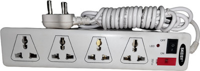 Skeisy sk new 4socket 1switch power up 10amp and requirementn240v ledindicator 2.5 wire 4  Socket Extension Boards(White, 2.5 m)